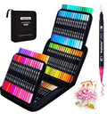 Tongfushop 120 Dual-Tip Brush Pens – Vibrant Colours for Coloring, Calligraphy & Art