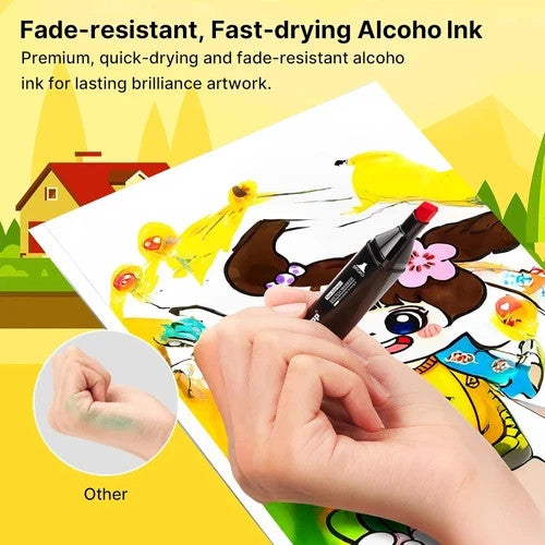 Tongfushop 80- 204 Colour Marker Pens SET, Art Marker, Dual Tip pens / GIFT SETS