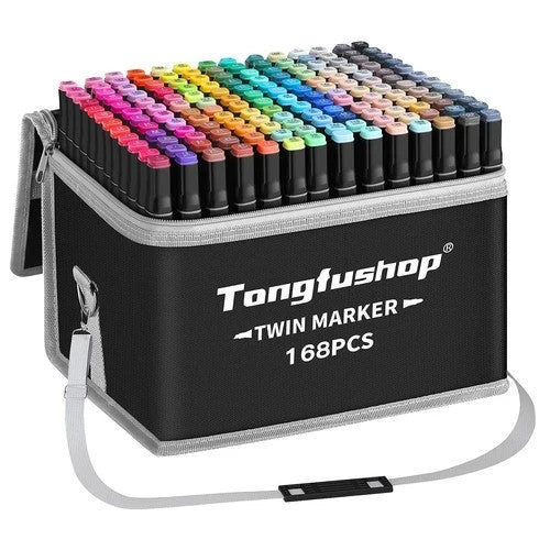 Tongfushop 80- 204 Colour Marker Pens SET, Art Marker, Dual Tip pens / GIFT SETS
