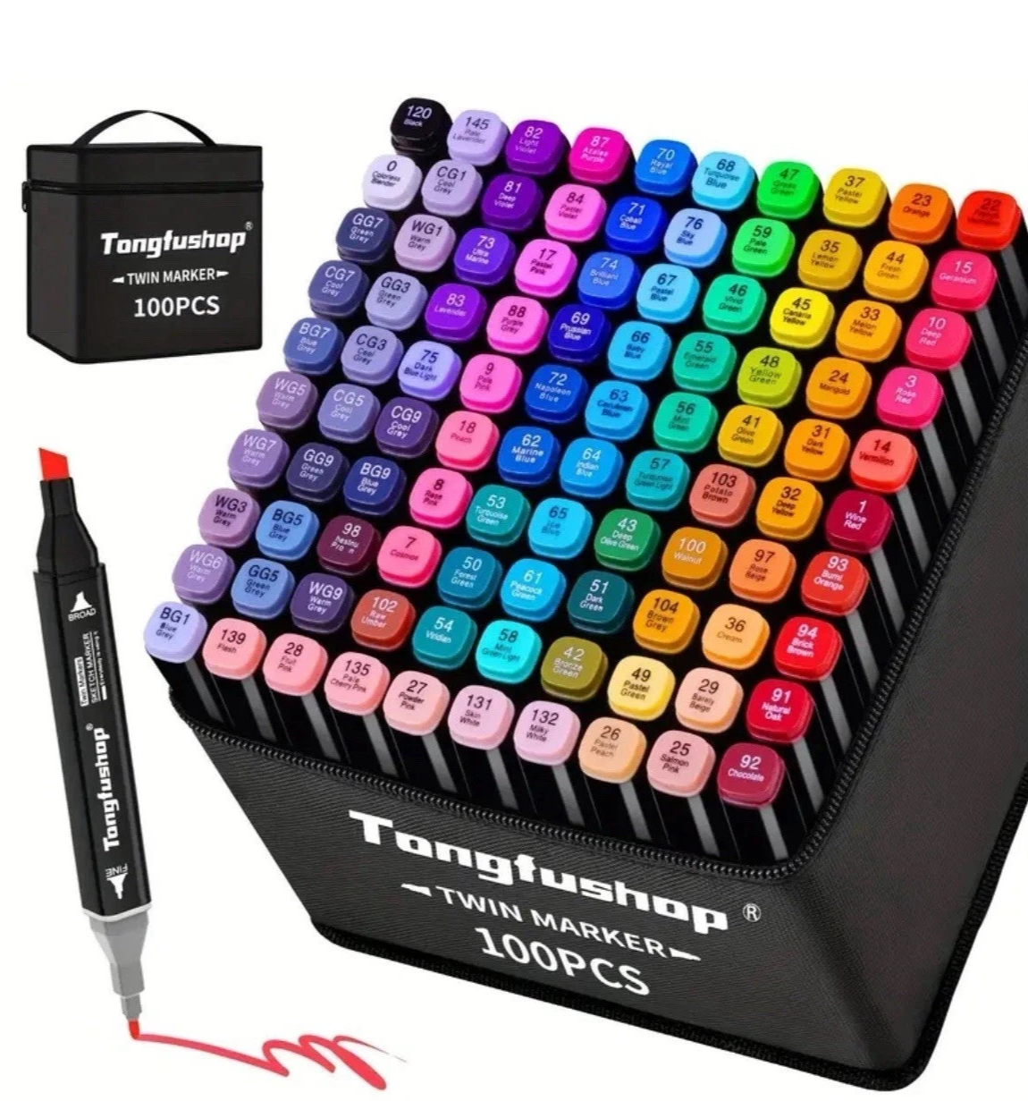 Tongfushop 80- 204 Colour Marker Pens SET, Art Marker, Dual Tip pens / GIFT SETS
