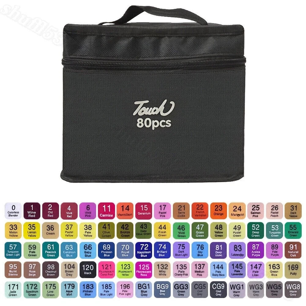 Tongfushop 80- 204 Colour Marker Pens SET, Art Marker, Dual Tip pens / GIFT SETS