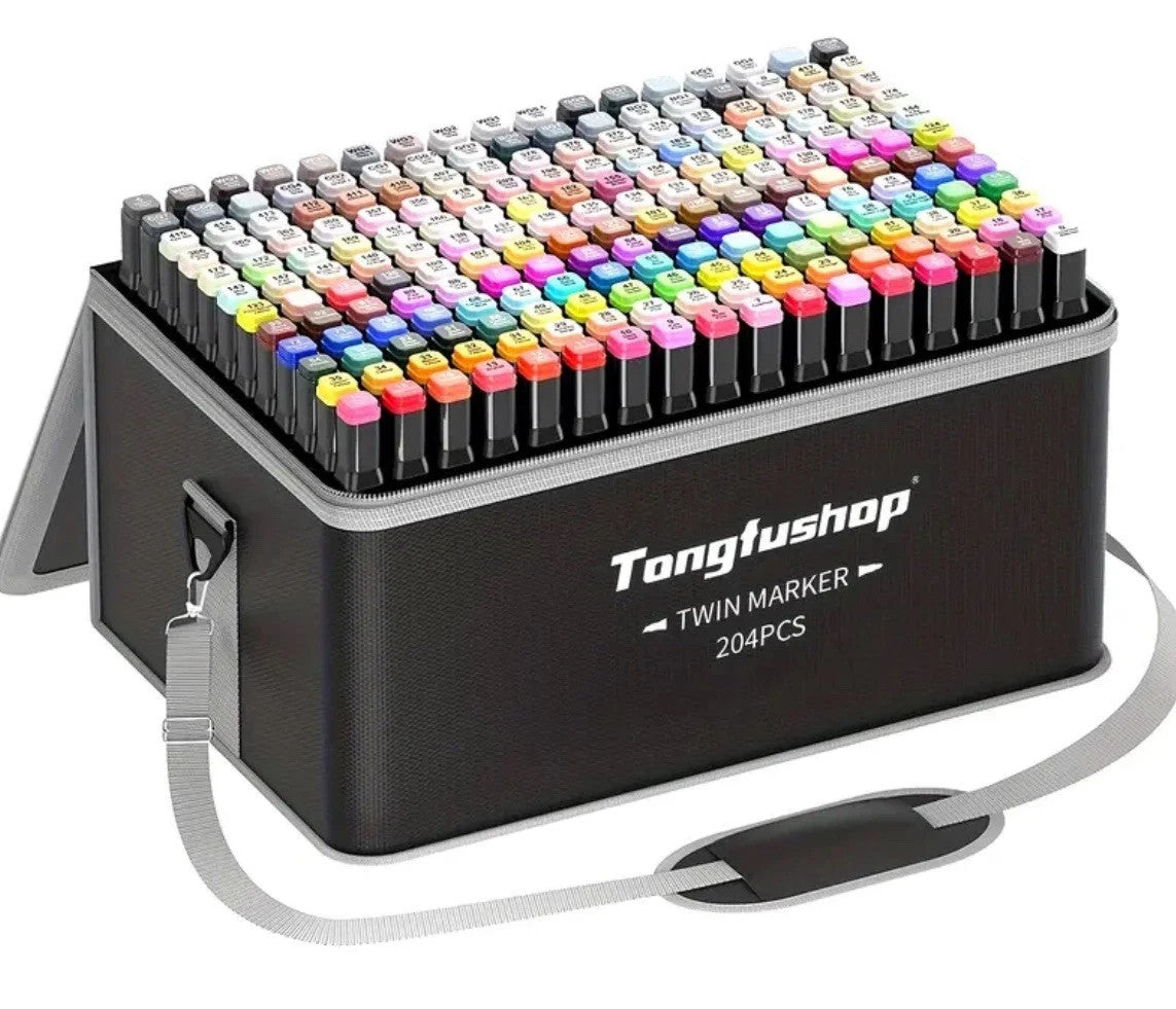 Tongfushop 80- 204 Colour Marker Pens SET, Art Marker, Dual Tip pens / GIFT SETS