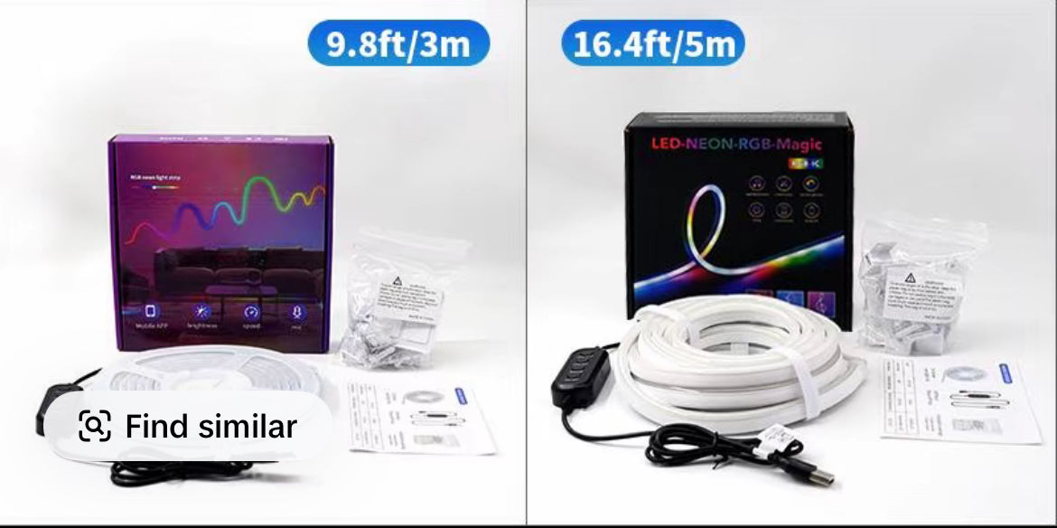 RGB-IC Neon LED Rope Light – App & Remote Control | Music Sync | Gaming Room Lights