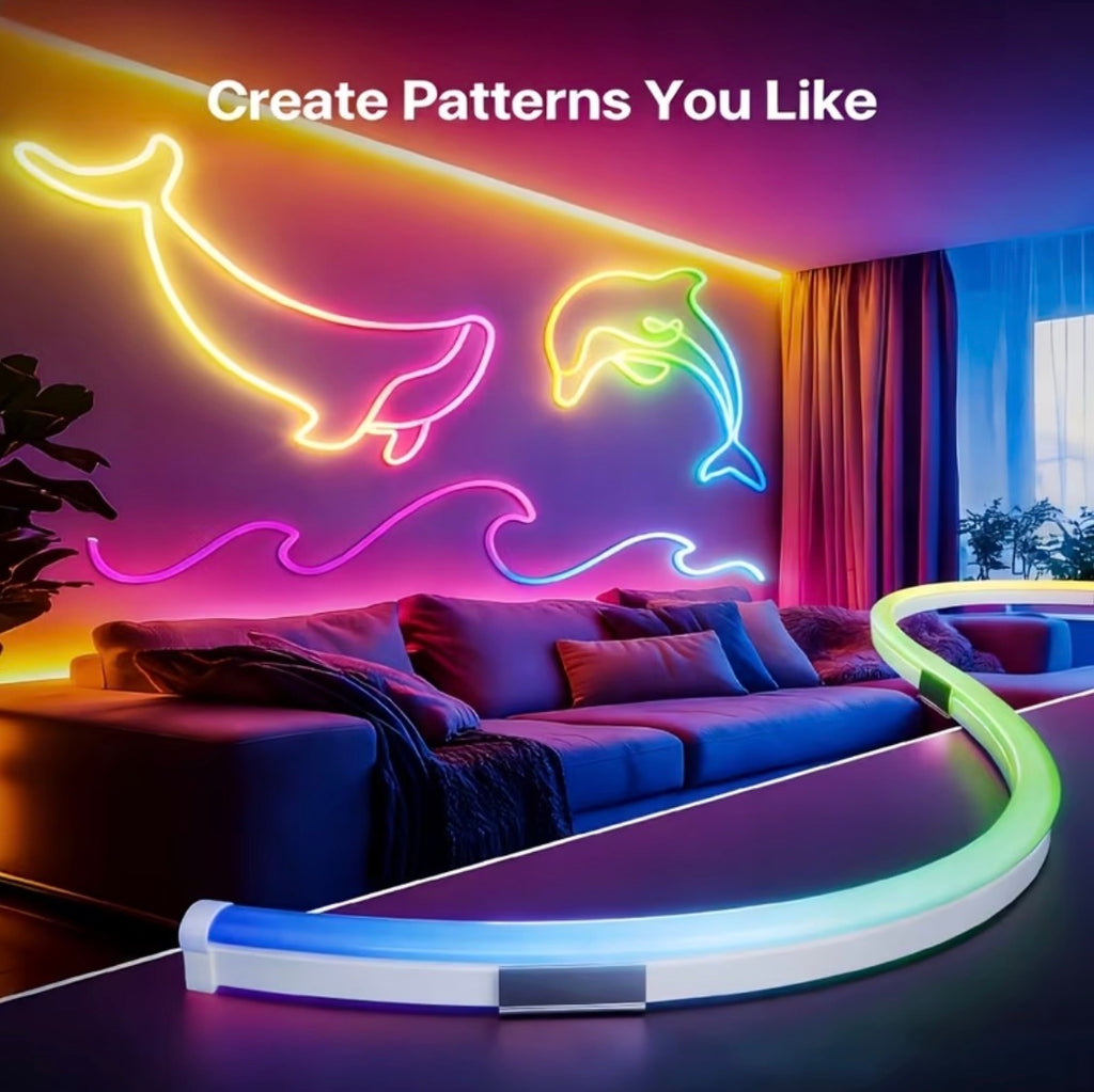 RGB-IC Neon LED Rope Light – App & Remote Control | Music Sync | Gaming Room Lights