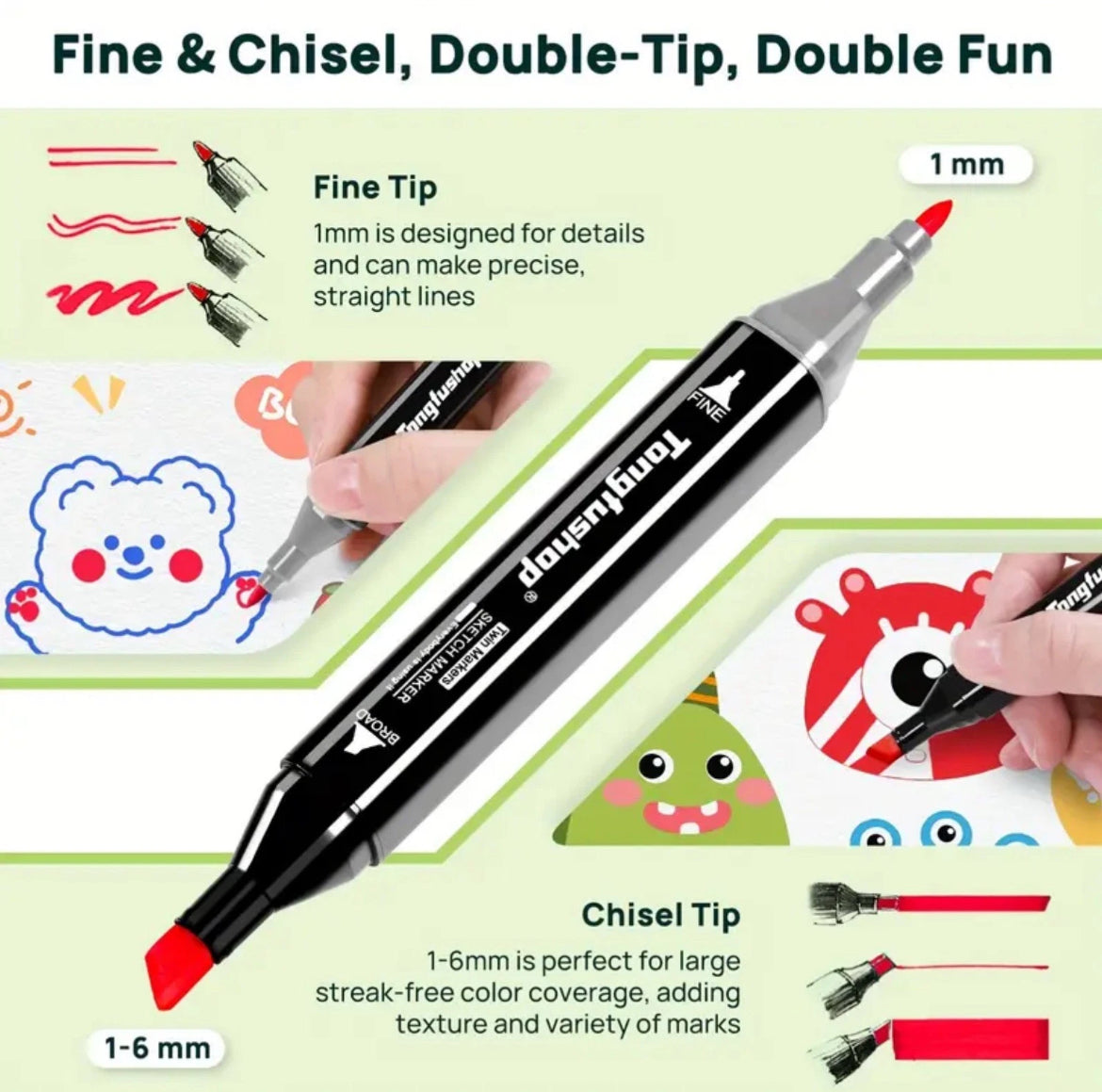 204 Colour Dual Tip Set with Carry Case