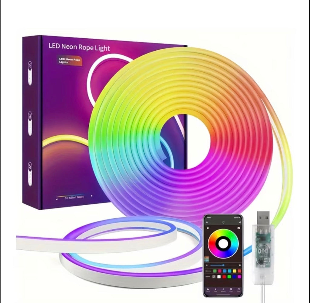 RGB-IC Neon LED Rope Light – App & Remote Control | Music Sync | Gaming Room Lights