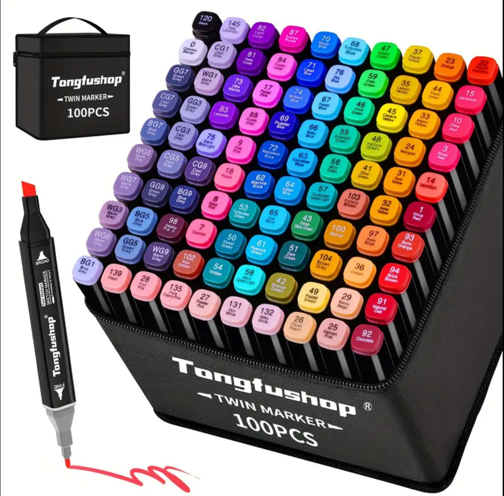 Tongfushop Twin-Tip Art Markers – Professional Alcohol Ink Pens for Artists, Manga & Illustration