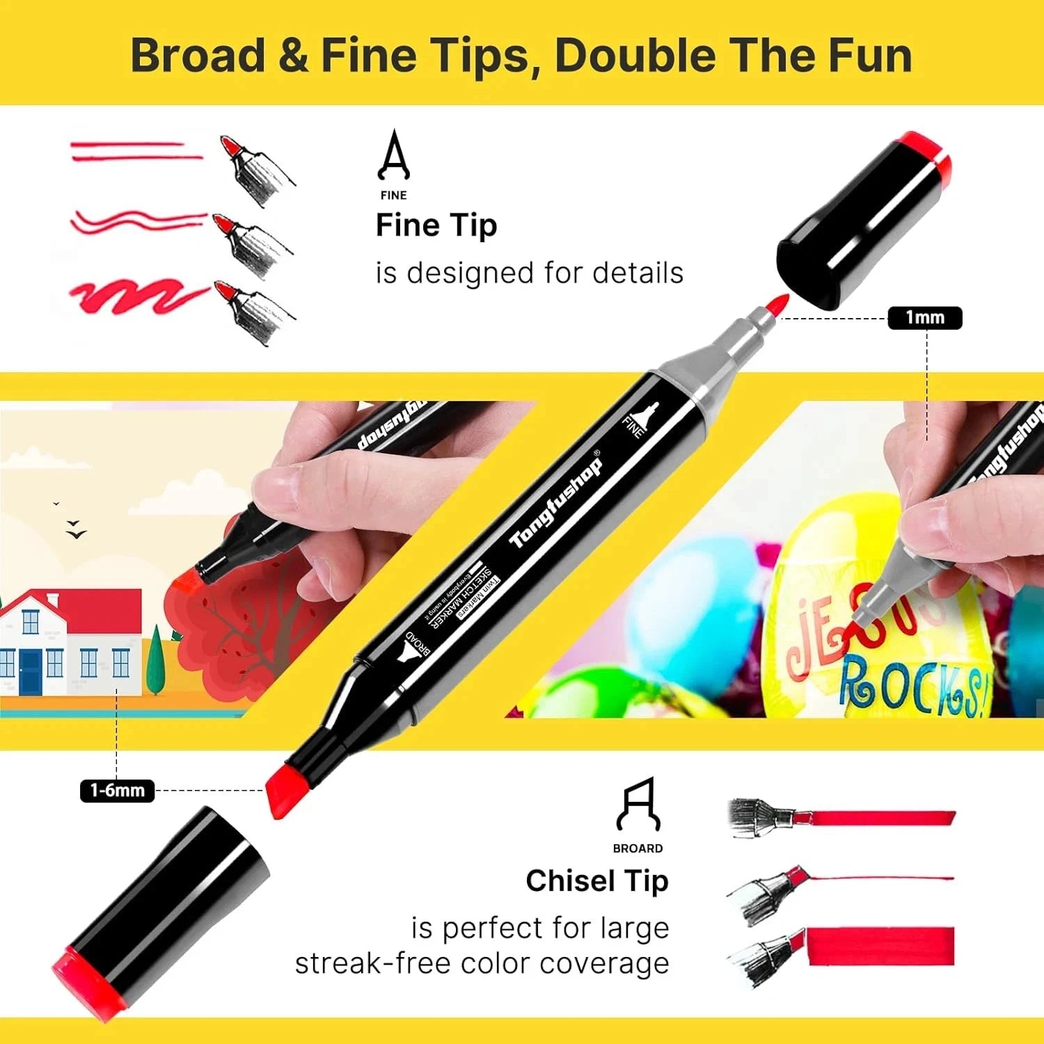 Tongfushop Twin-Tip Art Markers – Professional Alcohol Ink Pens for Artists, Manga & Illustration